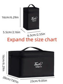 [Large Capacity - 168 Pieces] Professional Art Markers Storage Bag - Black Drawing Tools Bag - Sketching, Coloring Pens, Makeup Brushes Portable Pen Bag,Pencil Case,Stationery - Black - View 5