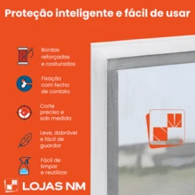 Tela Mosquiteiro Magik Tela Para Janela Removível Proteção De Tela Todos Os Tamanhos - Branco - Visão 3