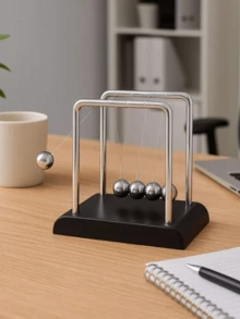 Newton Pendulum Ornament Decoration Table Office Living Room Small And Medium Decorative - 黑色 - 中號 - 查看 8