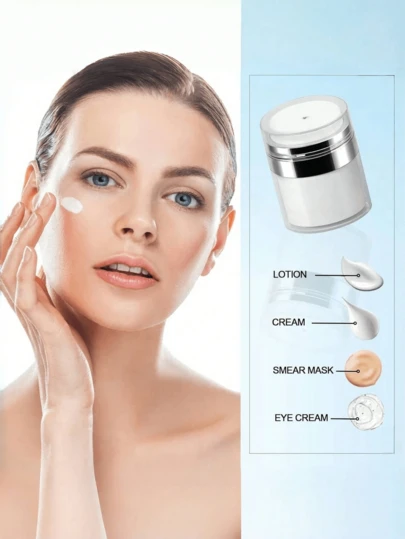 15ml/30ml/50ml/100ml Vacuum Pump Bottle, Vacuum Face Cream Jar, Refillable Moisturizer Dispenser, Airless Pump Bottle, Suitable For Lotion, Serum, Cosmetics, Travel And Bathroom Storage