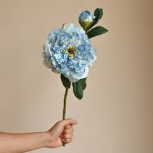 M.S MO SHI HOME FURNISHINGS 1 bucată de floare de bujor artificială de înaltă calitate, floare artificială realistă cu două capete, bujor ars, potrivită pentru decorarea vintage a casei, decorarea biroului, decorarea nunții, Ziua Îndrăgostiților, cadou de ziua de naștere, ceremonie de absolvire, aranjament floral în vază DIY, grădină, decorarea camerei, petrecere de sărbători, plantă artificială