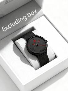 1 buah Jam Tangan Kulit Minimalis Pria, Jam Tangan Quartz Bergaya - Satu-Ukuran - View 2