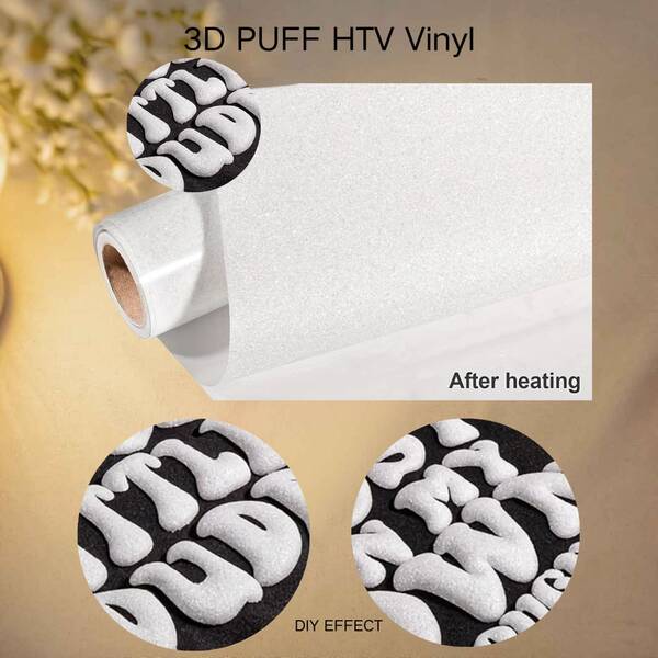 1pc 3D Puff Heat Transfer Vinyl, 9.8x23.7INInches - Candy Colors For T-Shirts & Crafts