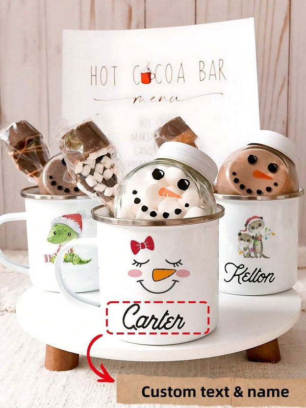 Taza esmaltada con definición de nombre, taza de café personalizada con foto, taza de camping personalizada, regalo de Navidad personalizado, taza de aniversario personalizada con foto, regalo perfecto para familia, amigos y bebé, taza de Halloween personalizada, taza personalizada
