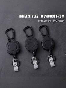 Conjunto de 1 Porta-Crachá Retrátil, Mosquetão Reforçado com Capa para Cartão de Identificação, Ideal para Uso Tático, Atividades ao Ar Livre, Camping e Uso Diário, Equipamento de Camping, Acessório de Moda, Clipe Retrátil Multifuncional, Cabo de Aço com Retração Automática e Fácil de Usar, Compatível com Crachás de Trabalho, Cartões de Funcionário e Cartões Universitários, Porta-Crachá Retrátil com Compartimento para Cartão de Identificação, Ideal para Ambientes de Escritório e Externos - Multicolorido - Ver 6