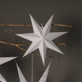 Handmade Paper Star 46 Cm (Dia)  - White-Festive Decor