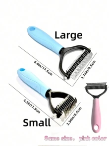 1PC Stainless Steel Pet Hair Remover | Double-Sided Self-Cleaning Comb For Long/Short Haired Cats Dogs - & Shedding Control - Multicolor - View 10