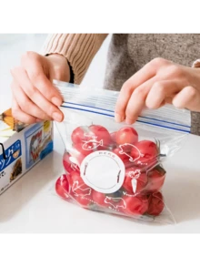 50-Piece Transparent Self-Sealing Food Storage Bags With Food Patterns - Airtight Seal For Snacks, Fruits & Veggies, Reusable For Easy Food Preservation - Transparent - View 6
