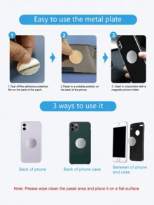 1pc Multi-Functional Mini Magnetic Phone Holder, 360 Degree Rotation, Suitable For Car Dashboard, Home, Kitchen And Office For Smartphones