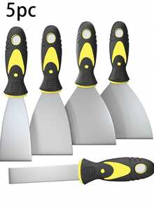 Juego de 5 espátulas, 1" 2" 3" 4" 5" raspador, espátula para enlucir, raspador de pintura, herramienta raspadora, sin óxido, excelente para reparar paneles de yeso, quitar papel tapiz, barro, raspar yeso, espátula, raspador metálico, acabado de paneles de yeso, raspado de yeso, calcomanías y papel tapiz, Navidad, Halloween, accesorios de baño, cocina, hogar, regalos de Navidad, regalos para hombres - Negro - Ver 2