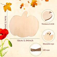 Personalized Wood Pumpkin Decor, Handmade Style Unfinished Carved Ornament For Halloween Thanksgiving Ghost Festival Party Celebration