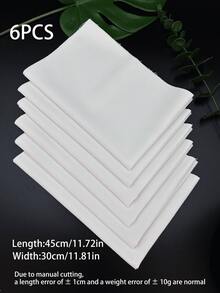 7240 100% Cotton White Embroidery Fabric, 15*15cm/20*20cm/25*25cm/30*30cm/30*45cm, 6pcs Set, Suitable For Handmade DIY Embroidery
