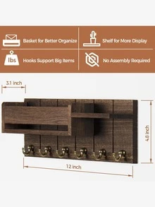 1 pieza Soporte personalizado para almacenamiento de llaves, perchero de abrigos y sombreros para el hogar, estantería de almacenamiento para la sala de estar, perchero de pared para la entrada