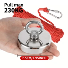 Heavy-Duty Magnet Fishing Magnet Hooks Kit ,Pull Max 80-300KG,With 1000cm Rope Buckle. Stainless Steel Ring,Ideal Choice For River Metal Retrieval And Magnetic Fishing Holiday Gift,Industrial Durable Magnet,Underwater Treasure Hunting Magnet Set