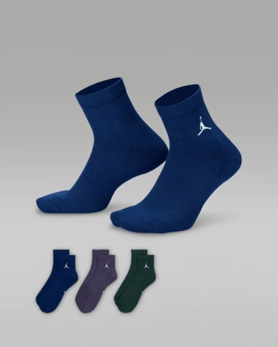 Jordan 3 pares de calcetines unisex U J ED CUSH POLY ANKLE, paquete con descuento DX9655-929