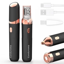 Epilator Conduroma, aparat de tuns sprâncene și față, aparat de ras electric 3 în 1 pentru femei, aparat de îndepărtare a părului facial reîncărcabil și aparat de ras sprâncene, lumină LED încorporată.