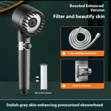 مجموعة رأس الدش، فلتر رأس الدش المضاد للبكتيريا، رأس دش بضغط مياه مرتفع، رأس دش قابل للتعديل 3 درجات لقوة خروج المياه، رأس دش يدوي، عنصر فلتر الدش، حامل رأس الدش وخرطوم الدش، دش رذاذ قوي، دش، حمام