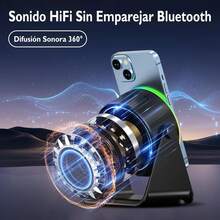 Soporte de altavoz con luz ambiental colorida y sensor inalámbrico de sonido envolvente HD - Negro - Ver 10