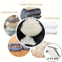 1.1 Lbs (500g) Premium Polyfill Stuffing, Fluffy Washable Craft Filling For Pillows, Stuffed Animals, DIY Crafts & Home Decor Cushions, Soft Cushion Stuffing Material - White - View 6