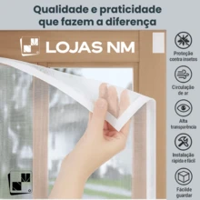 Tela Mosquiteiro Magik Tela Para Janela Removível Proteção De Tela Todos Os Tamanhos - Branco - Visão 4