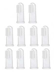 1 pieza Cepillo dental de dedo para mascotas, cepillo de dientes de silicona para mascotas, set de cepillo de dedo para perros y gatos, tamaño pequeño adecuado para la limpieza dental de perros y gatos - transparente - Ver 16