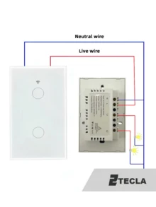 Tuya Wi-Fi Smart Switch With 2 Touch Buttons. Controlled By Phone, Alexa, Or G Home. - 隨機顏色 - 查看 4