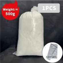 1.1 Lbs (500g) Premium Polyfill Stuffing, Fluffy Washable Craft Filling For Pillows, Stuffed Animals, DIY Crafts & Home Decor Cushions, Soft Cushion Stuffing Material - White - View 1