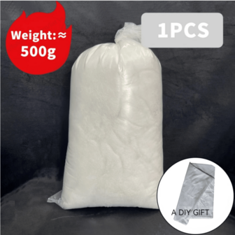 优质白色聚酯纤维填充，容量大，柔软，蓬松，高弹性枕芯材料适用于DIY娃娃和手工枕头，圣诞树雪装饰