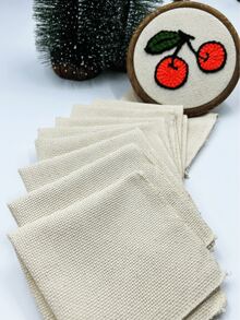 14ct Punch Embroidery Cloth, Perforated Backing Fabric - 24*24cm With Locked Edges, Prevent Fraying, Suitable For Beginner DIY Blanket Hooking And Punch Embroidery