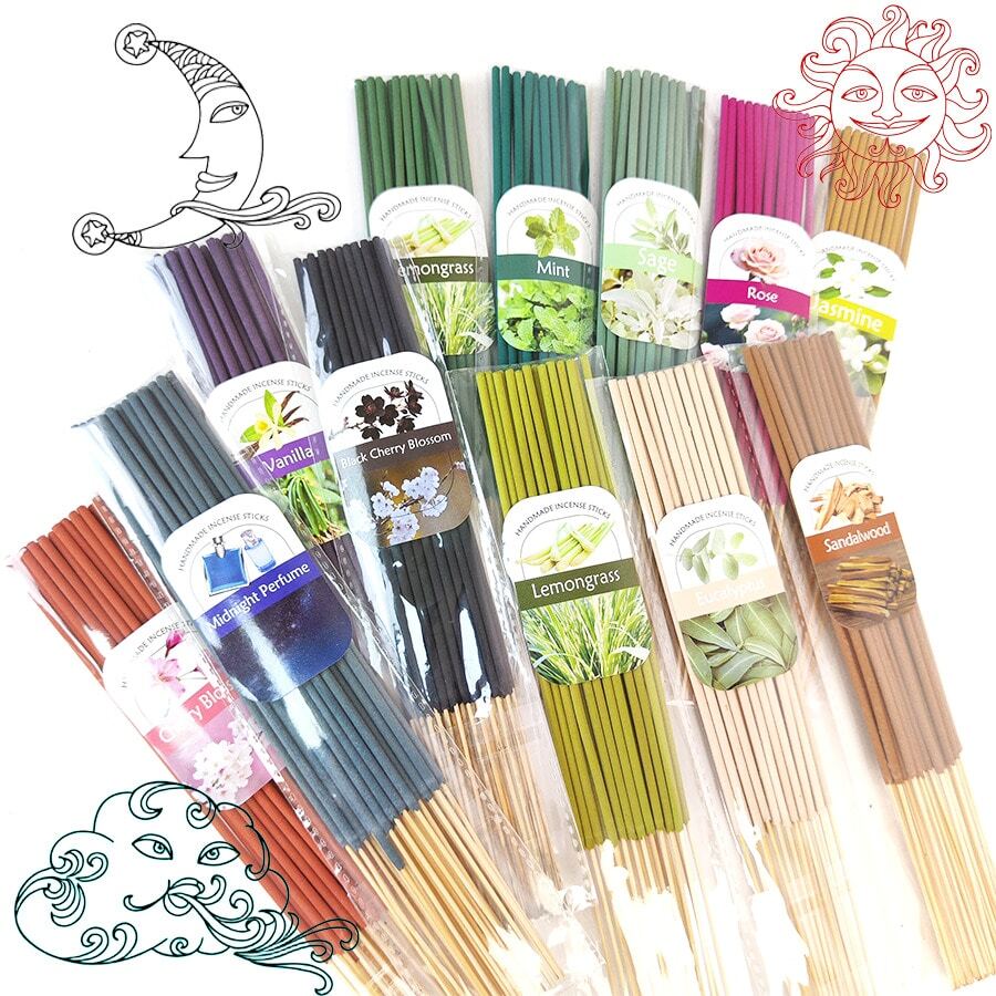 4-Pack Incense Sticks Variety Set, Morning/Noon/Evening/Night 4 Blended Styles, Multiple Scents: Sandalwood, Eucalyptus, Citronella, Rose, Cherry Blossom, Perfume, Lavender, Sage, Mint, Suitable For Home, Office, Yoga, Meditation, After Meals, Reading, Music Classes - Multicolor - View 1