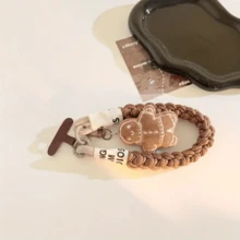 Gingerbread For Woman/Man Charm Woven Rope Phone Strap And Bag Pendant, Autumn-Winter New Arrivals, Durable Brown Wristband Keychain, Holiday Decoration Accessory, Perfect For Winter & Christmas(Lanyards And Pendants)
