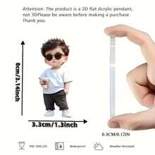 2D Flat, Super Cool 3.14 Inch Acrylic Pendant Charm, Suitable For Car Keys, Backpacks And Home Decor | Perfect Small Gift