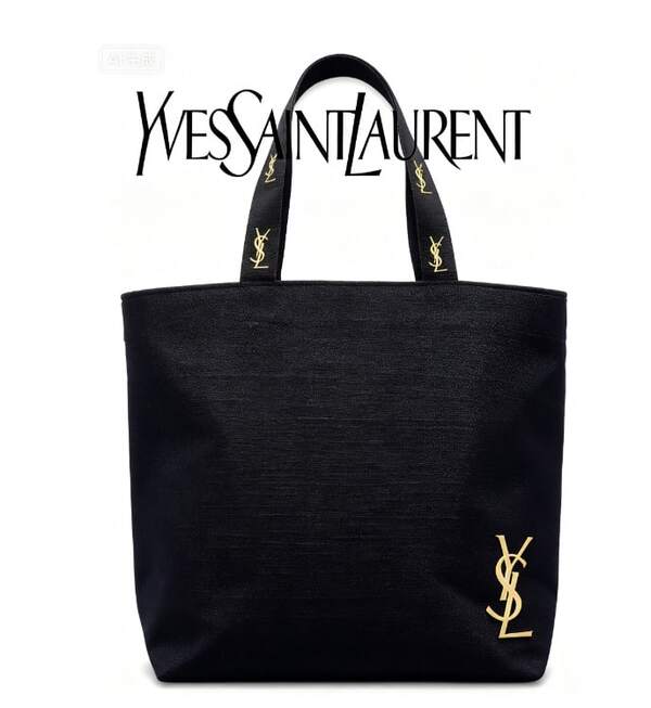 Yves Saint Laurent Schwarze Leinwand Umhängetasche, mit einem ultimativ minimalistischen und hochwertigen Stil, hat ein großes Fassungsvermögen und kann für Arbeit, Einkaufen, Schule und Reisen verwendet werden