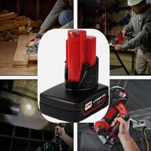 12V 5.5Ah Battery Replacement For Milwaukee 48-11-2411 48-11-2420 48-11-2402 48-11-2401 12V Cordless Tools, Compatible With Milwaukee 12V Li-Ion Batteries - Black - View 3