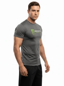 Kit 3 Men's Dry Fit T-Shirt Black Monster Gym Walking Fitness Casual Comfortable Workout - 白灰藏青色 - 查看 3