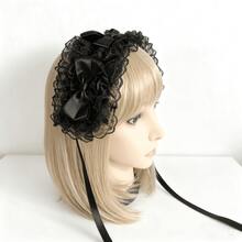 Japanese Lace Headband - Soft Girl Cos Matching, Daily Travel Private Clothes Matching Headdress, Cute Girl Style Headdress. - 黑色 - 查看 6