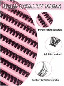 Kit extensii gene 200 buc (50D) D Curling 8-16MM Mix Gene DIY pentru partea inferioară a genelor, volum mare, gene individuale moi, cluster, creează un aspect pufos, natural și subțire acasă, lipici pentru gene DIY de lungă durată, îndepărtare a lipiciului DIY, pensetă pentru gene DIY, kit extensii gene DIY, gene individuale cluster, gene cu lipire, îndepărtare și sigilare gene și pensulă aplicator pentru auto-aplicare acasă.