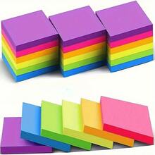 300Pcs Colorful Fluorescent Wood Sticky Notes - Perfect For Highlighting Class Key Points, Office Reminders & Word Learning - Multicolor - View 12