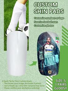 Custom Symmetrical Personalized Ceramic Shin Guards, Football Gift, Adult Shin Guards