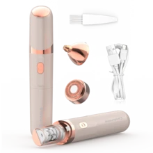 Epilator Conduroma, aparat de tuns sprâncene și față, aparat de ras electric 3 în 1 pentru femei, aparat de îndepărtare a părului facial reîncărcabil și aparat de ras sprâncene, lumină LED încorporată.