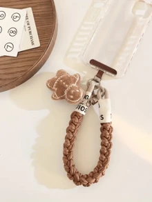 Gingerbread For Woman/Man Charm Woven Rope Phone Strap And Bag Pendant, Autumn-Winter New Arrivals, Durable Brown Wristband Keychain, Holiday Decoration Accessory, Perfect For Winter & Christmas(Lanyards And Pendants)