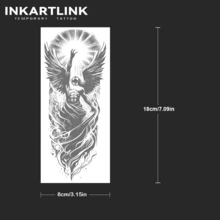 INKARTLINK 黑暗天使之翼纹身贴 哥特风格纹身图腾 防水持久2周 适合欧美夜店暗黑系穿搭 - 黑色 - 查看 4
