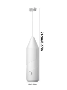 1pc Electric Milk Frother/Whisk, For Everyday Home Use, Time & Effort Saving, Convenient & Practical, Holiday, New Year And Christmas Gifts For Women, Coffee Lovers And Hosts/Hostesses; Practical Handheld Home Barista Kit - 白色 - 查看 11