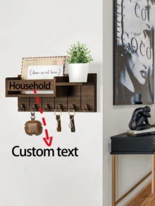 1 pieza Soporte personalizado para almacenamiento de llaves, perchero de abrigos y sombreros para el hogar, estantería de almacenamiento para la sala de estar, perchero de pared para la entrada