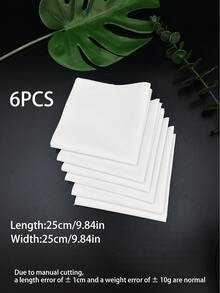 7240 100% Cotton White Embroidery Fabric, 15*15cm/20*20cm/25*25cm/30*30cm/30*45cm, 6pcs Set, Suitable For Handmade DIY Embroidery