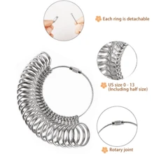 1/2pcs Ring Sizing Tool Set, Includes Solid Steel Ring Mandrel And Rubber Jewelry Hammer, US Size 0-13, For Men's And Women's Jewelry Ring Sizing And Shaping - Multicolor - View 4