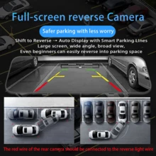 4 Channel Dash Cam With 12" Touch Screen Mirror, WiFi Rearview Mirror, Night Vision, Parking Assistance, GPS, G-Sensor, Loop Recording, 360-Degree Panoramic Dash Cam For Cars - A10-128G-parking Guardian Pack - View 7