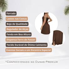 Dunas Wrinkle-Free Long Formal Dress Bridesmaid Wedding Civil Baptism Gender Reveal Formal Party Guest Graduation - Rust Brown - View 4