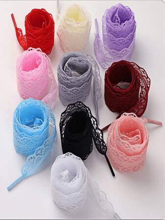 Lace Shoelaces, Silk Satin Ribbon Shoelaces, Cute Girly Style For Sneakers, Canvas Shoes, Variety Of Colors, Flat Lace Ribbon, Elastic Shoelaces, Fashion Accessory, Gift Idea