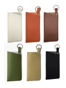 1pc Customized Elegant Glasses Cover, Cute Hanging PU Leather Sunglasses Storage Bag, Portable Travel Eyewear Holder, Ideal Choice For Gifts Pink